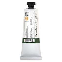 Back of Gamblin Artist's Oil Color - Forest Floor Green, 37 ml tube
