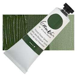 Gamblin Artist's Oil Color - Forest Floor Green, 37 ml tube and swatch
