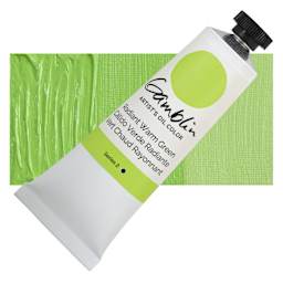 Gamblin Artist's Oil Color - Radiant Warm Green, 37 ml tube and swatch