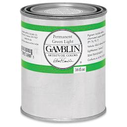 Gamblin Artist's Oil Color - Permanent Green Light, 16 oz can