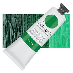 Gamblin Artist's Oil Color - Phthalo Emerald, 37 ml tube and swatch