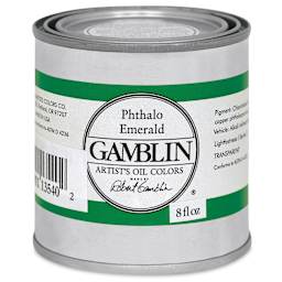 Gamblin Artist's Oil Color - Phthalo Emerald, 8 oz Can