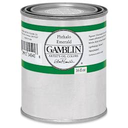 Gamblin Artist's Oil Color - Phthalo Emerald, 16 oz Can
