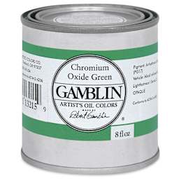 Gamblin Artist's Oil Color - Chromium Oxide Green, 8 oz Can