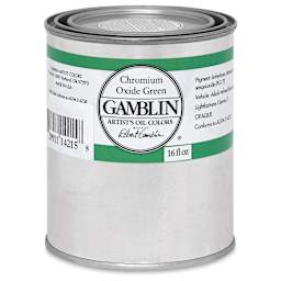 Gamblin Artist's Oil Color - Chromium Oxide Green, 16 oz Can