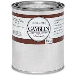 Gamblin Artist's Oil Color - Burnt Sienna, 16 oz Can
