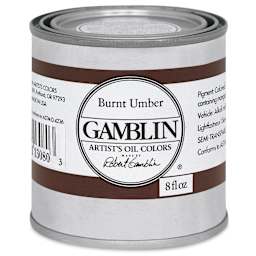 Gamblin Artist's Oil Color - Burnt Umber, 8 oz Can