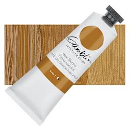 Gamblin Artist's Oil Color - Raw Sienna, 37 ml tube and swatch