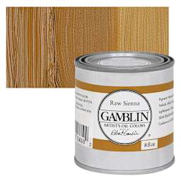 Gamblin Artist's Oil Color - Raw Sienna, 8 oz Can and swatch
