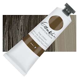 Gamblin Artist's Oil Color - Raw Umber, 37 ml tube and swatch