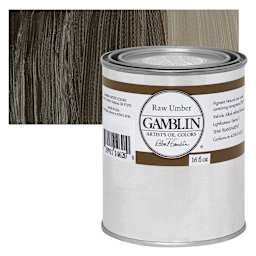 Gamblin Artist's Oil Color - Raw Umber, 16 oz Can and swatch