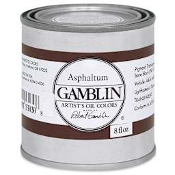 Gamblin Artist's Oil Color - Asphaltum, 8 oz Can