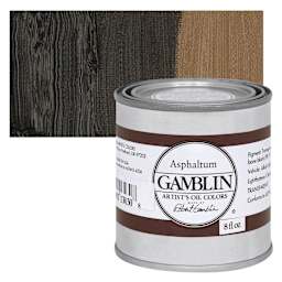 Gamblin Artist's Oil Color - Asphaltum, 8 oz Can and swatch