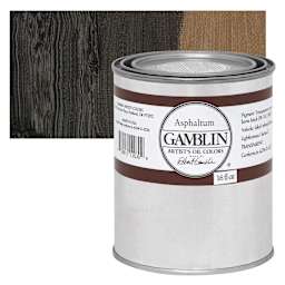 Gamblin Artist's Oil Color - Asphaltum, 16 oz Can and swatch