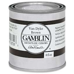 Gamblin Artist's Oil Color - Van Dyke Brown, 8 oz Can