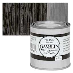 Gamblin Artist's Oil Color - Van Dyke Brown, 8 oz Can and swatch