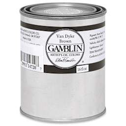 Gamblin Artist's Oil Color - Van Dyke Brown, 16 oz Can