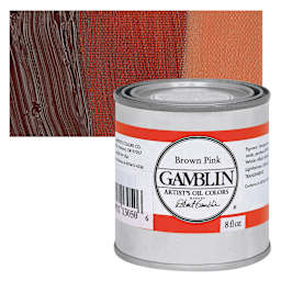 Gamblin Artist's Oil Color - Brown Pink, 8 oz Can and swatch