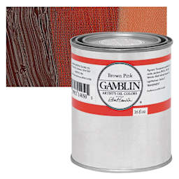 Gamblin Artist's Oil Color - Brown Pink, 16 oz Can and swatch