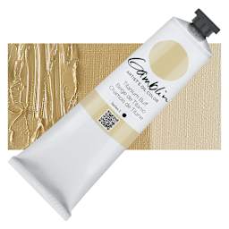 Gamblin Artist's Oil Color - Titanium Buff, 150 ml tube and swatch