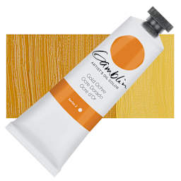 Gamblin Artist's Oil Color - Gold Ochre, 37 ml tube and swatch