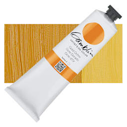 Gamblin Artist's Oil Color - Gold Ochre, 150 ml tube and swatch