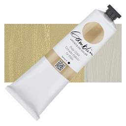 Gamblin Artist's Oil Color - Pale Gold, 150 ml tube and swatch