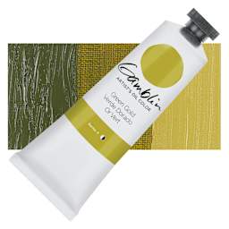 Gamblin Artist's Oil Color - Green Gold, 37 ml tube and swatch
