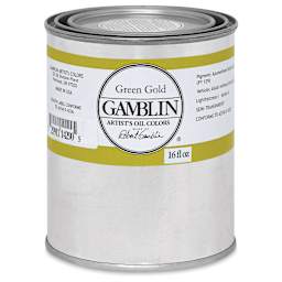 Gamblin Artist's Oil Color - Green Gold, 16 oz can