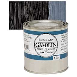 Gamblin Artist's Oil Color - Payne's Grey, 8 oz Can and swatch