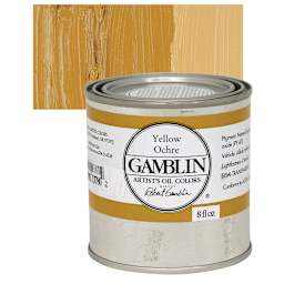 Gamblin Artist's Oil Color - Yellow Ochre, 8 oz Can and swatch