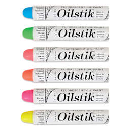 Shiva Oilstik Oil Paint - Fluorescent Set of 6 front of sticks