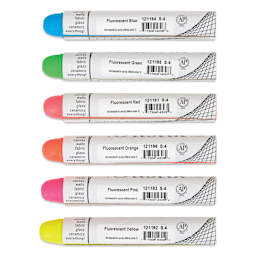 Shiva Oilstik Oil Paint - Fluorescent Set of 6 back of sticks