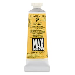 Grumbacher Max Artists' Water Miscible Oil Color - Naples Yellow Hue, 37 ml tube