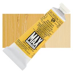 Grumbacher Max Artists' Water Miscible Oil Color - Naples Yellow Hue, 37 ml tube and swatch