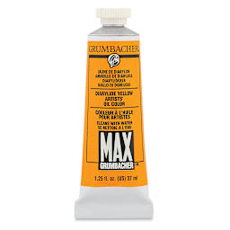 Grumbacher Max Artists' Water Miscible Oil Color - Diarylide Yellow, 37 ml tube