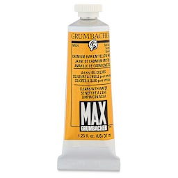 Grumbacher Max Artists' Water Miscible Oil Color -  Cadmium-Barium Yellow Medium, 37 ml tube