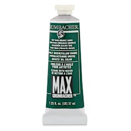 Grumbacher Max Artists' Water Miscible Oil Color - Thalo Green (Yellow Shade), 37 ml tube