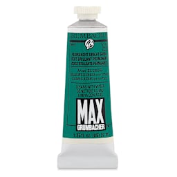 Grumbacher Max Artists' Water Miscible Oil Color - Permanent Bright Green, 37 ml tube