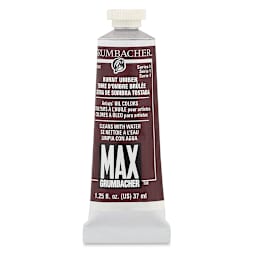 Grumbacher Max Artists' Water Miscible Oil Color - Burnt Umber, 37 ml tube