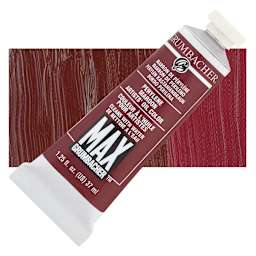 Grumbacher Max Artists' Water Miscible Oil Color - Perylene Maroon (Anthraquinone), 37 ml tube and swatch