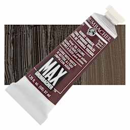 Grumbacher Max Artists' Water Miscible Oil Color - Burnt Umber, 37 ml tube and swatch
