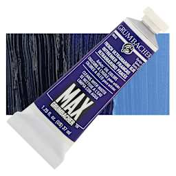 Grumbacher Max Artists' Water Miscible Oil Color - French Ultramarine Blue, 37 ml tube and swatch