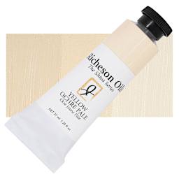 Shiva Signature Artist Oil Color - Yellow Ochre Pale, 1.25 oz Tube and swatch