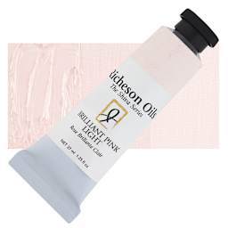 Shiva Signature Artist Oil Color - Brilliant Pink Light, 1.25 oz Tube and swatch