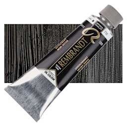 Rembrandt Artists' Oil Color - Oxide Black, 150 ml tube and swatch