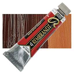 Rembrandt Artists' Oil Color - Transparent Oxide Red, 40 ml tube and swatch