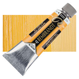 Rembrandt Artists' Oil Color - Yellow Ochre Light, 150 ml tube and swatch