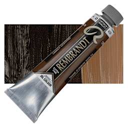 Rembrandt Artists' Oil Color - Burnt Umber, 40 ml tube and swatch