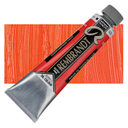 Rembrandt Artists' Oil Color - Cadmium Red Light, 40 ml tube and swatch
